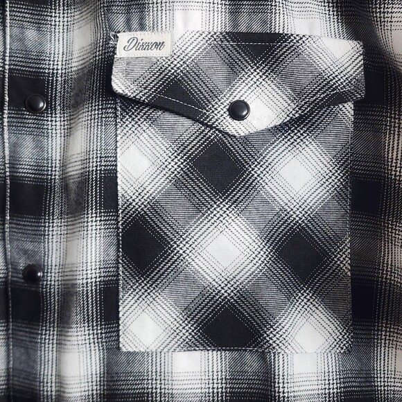 Dixxon Flannel Co Crenshaw Shirt Mens 2XL Black White Plaid Button Long Sleeve - Picture 2 of 11